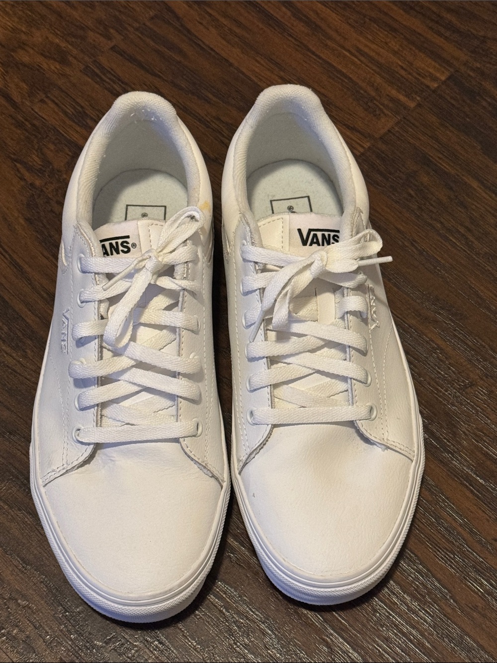 Vans Men’s Crispy White Low-Top Leather Sneakers